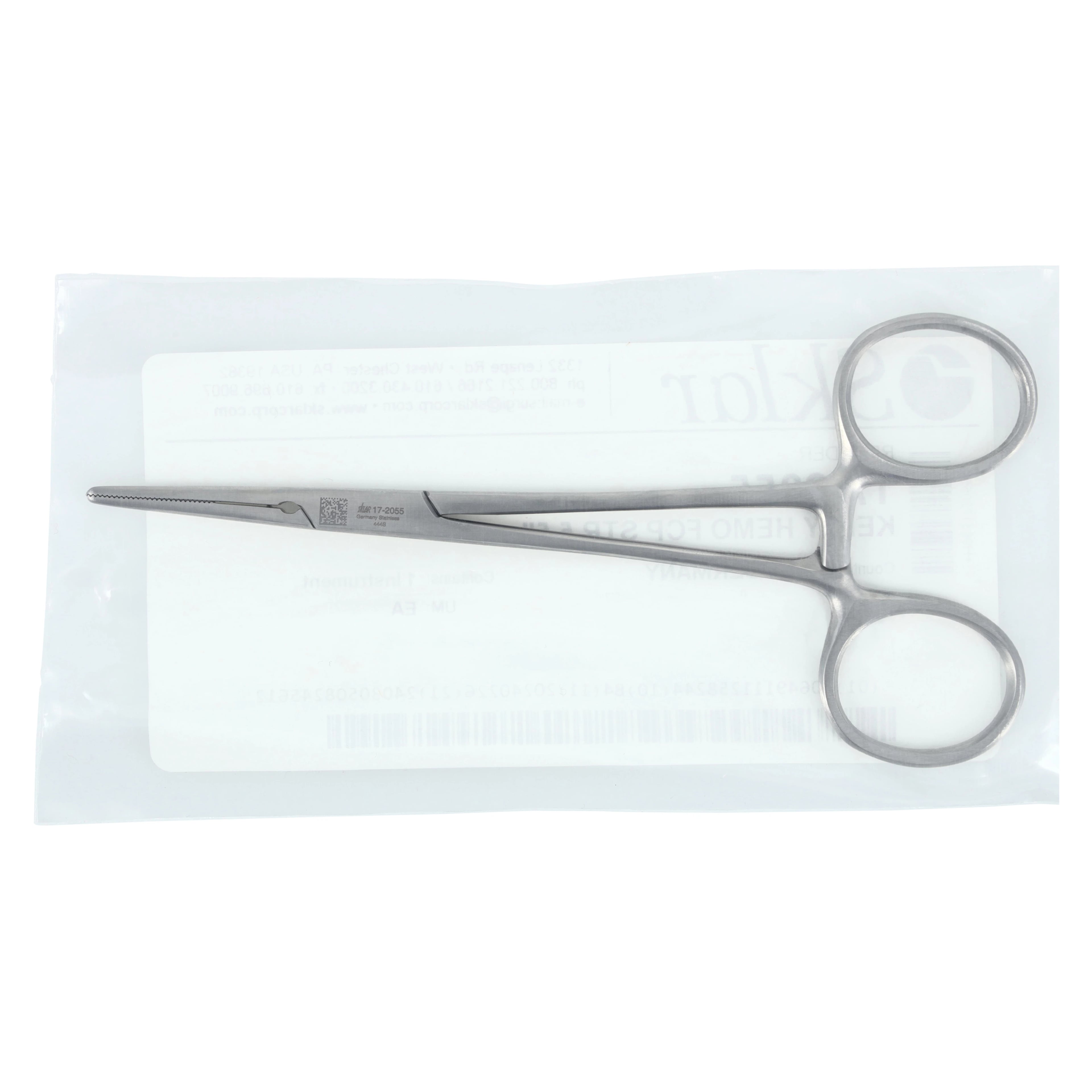 Sklar Kelly Forceps, Straight, 5.5" (5-1/2"), Stainless Steel, Autoclavable, Each