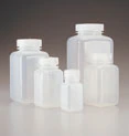 Nalgene Wide-Mouth Square Bottle, Polypropylene, Silicone Screw Cap, Clear, 250 mL, 72/Case