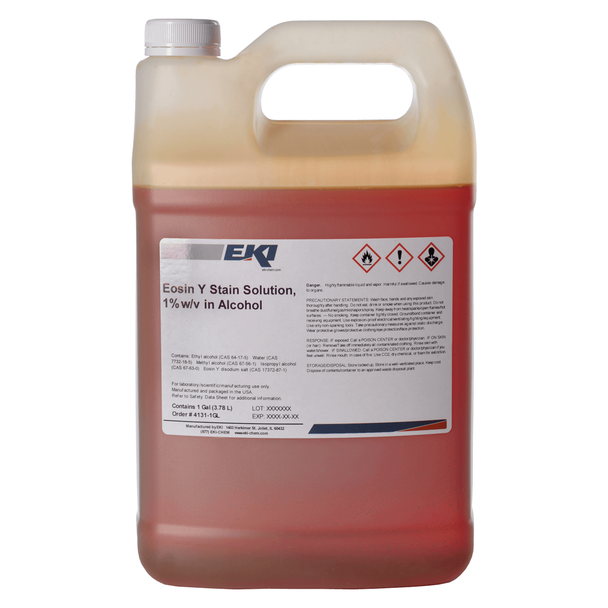 Eosin-Y Stain Solution, 1% w/v in Ethanol, Orange-Green, 1 gal