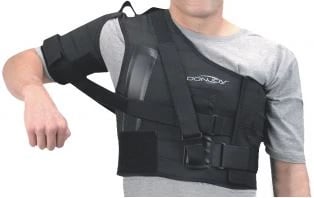 DJO Shoulder Stabilizer Brace, Adult, Polyester/Lycra, 2X-Large (44-48"), Black, Right, 06000
