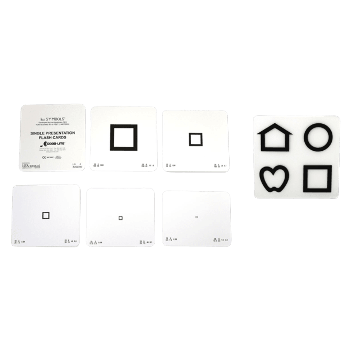 Good-Lite LEA Symbols Flash Card Set, 10-Foot Testing Distance, 1/Set