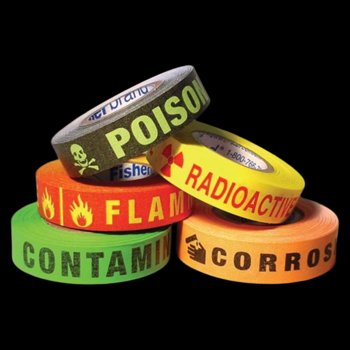 Biohazard Label, Orange, 1" x 1", 1000/Package
