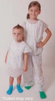 Techstyles Pediatric Disposable SMS Slip-On Patient Gown, Large, Blue, 20 in x 36 in, 100/Case