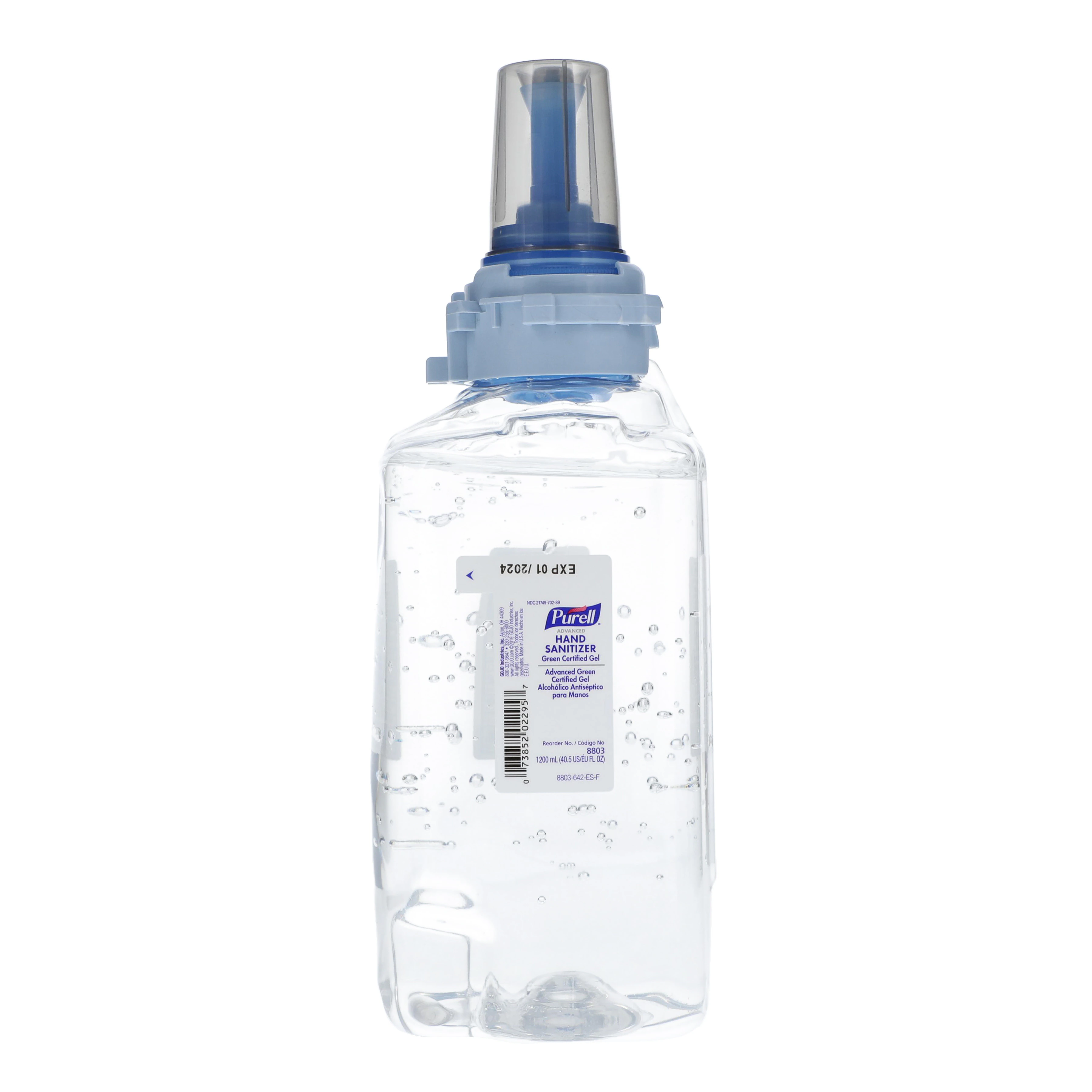 PURELL Advanced Hand Sanitizer Green Certified Gel Refill, 1200 mL, 70% Alcohol, 3/Case