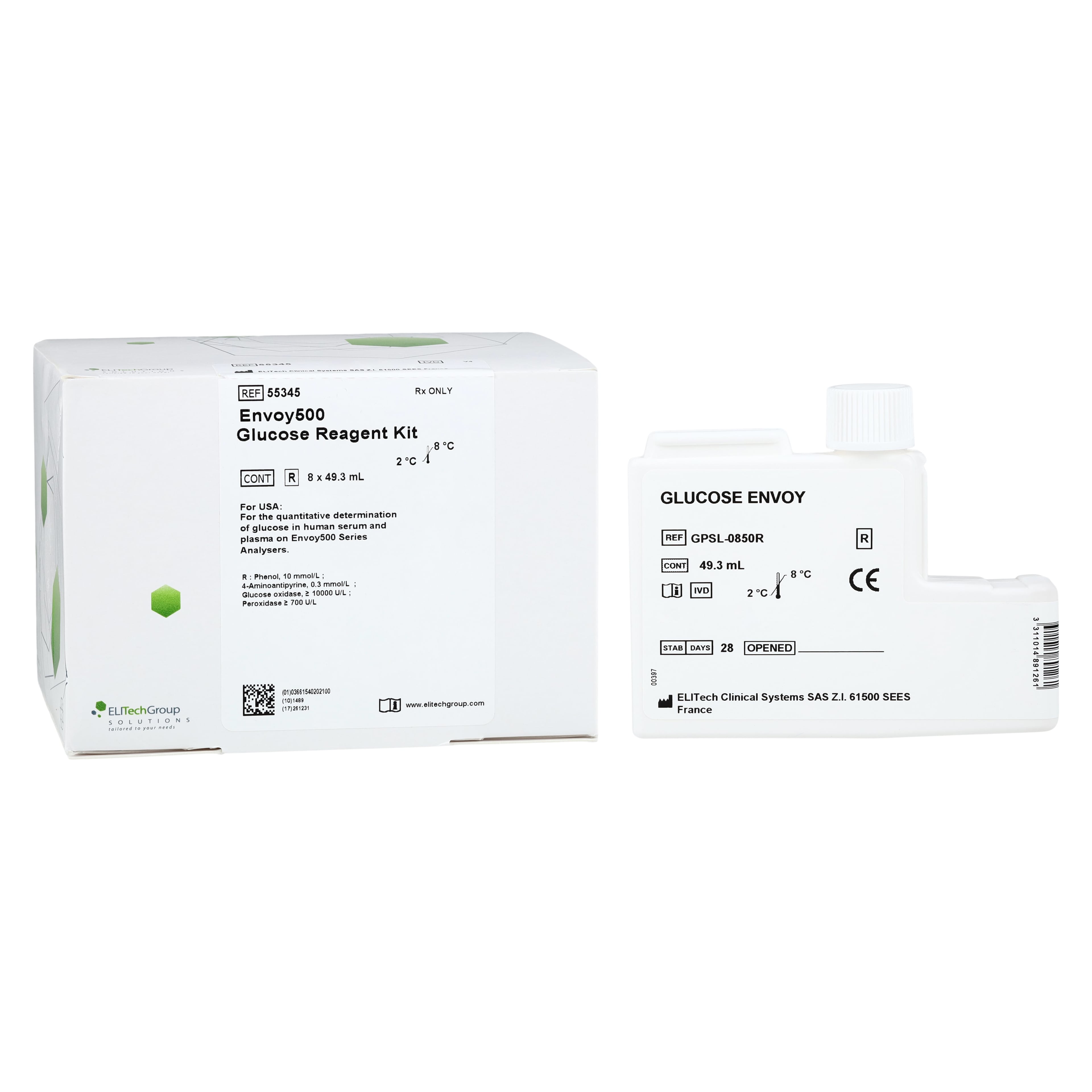 Envoy 500 Glucose Reagent, 8x45mL, 1200 Count