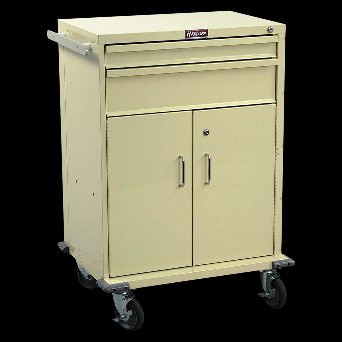 Harloff V-Series Treatment/Procedure Cart, 2 Doors/2 Drawers with Lock, 40x29-1/2"