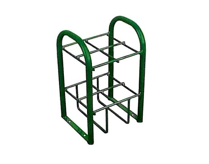 Anthony Welded Products Oxygen Cylinder Stand, 4-Place, Size D/E, Green, Steel Tubular Frame, 12-1/2 x 10-1/2 x 19-1/2 in