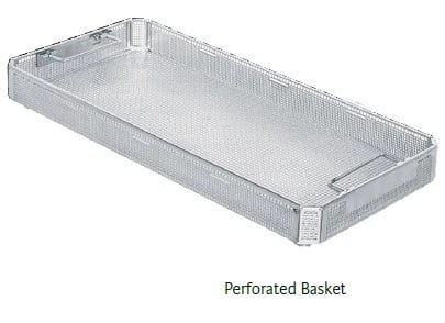 Miltex-Integra Perforated Sterilization Basket with Feet, 4" Depth, Each