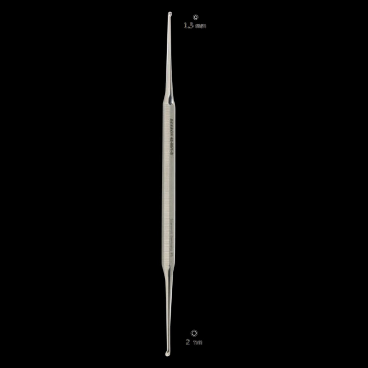 Derron Surgical Instruments Podiatry Excavator Curette, 1.5x2mm, 5-3/4" Stainless Steel, Each