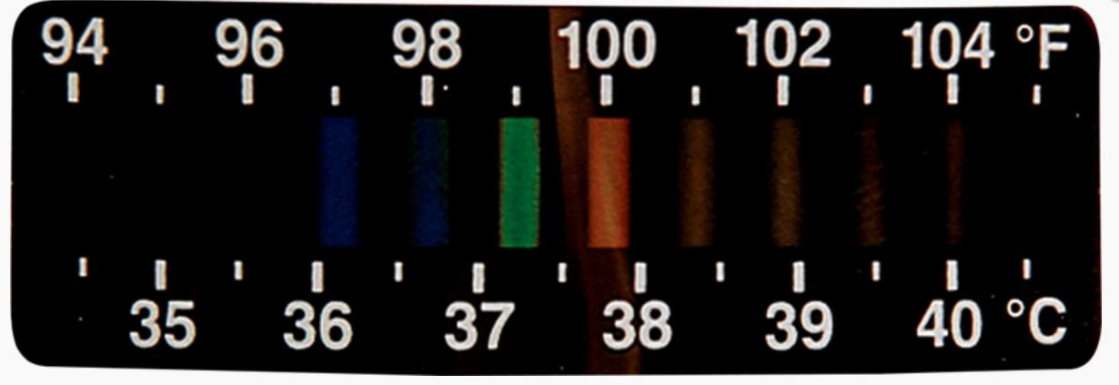 DeRoyal Sensostrip LCD Temperature Indicator, Large, 100/Box