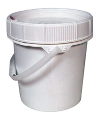 Azer Scientific Pathology Container, 1.25 gal, Polyethylene, White Pail with Cover & Handle, Screw Cap, 25/Case