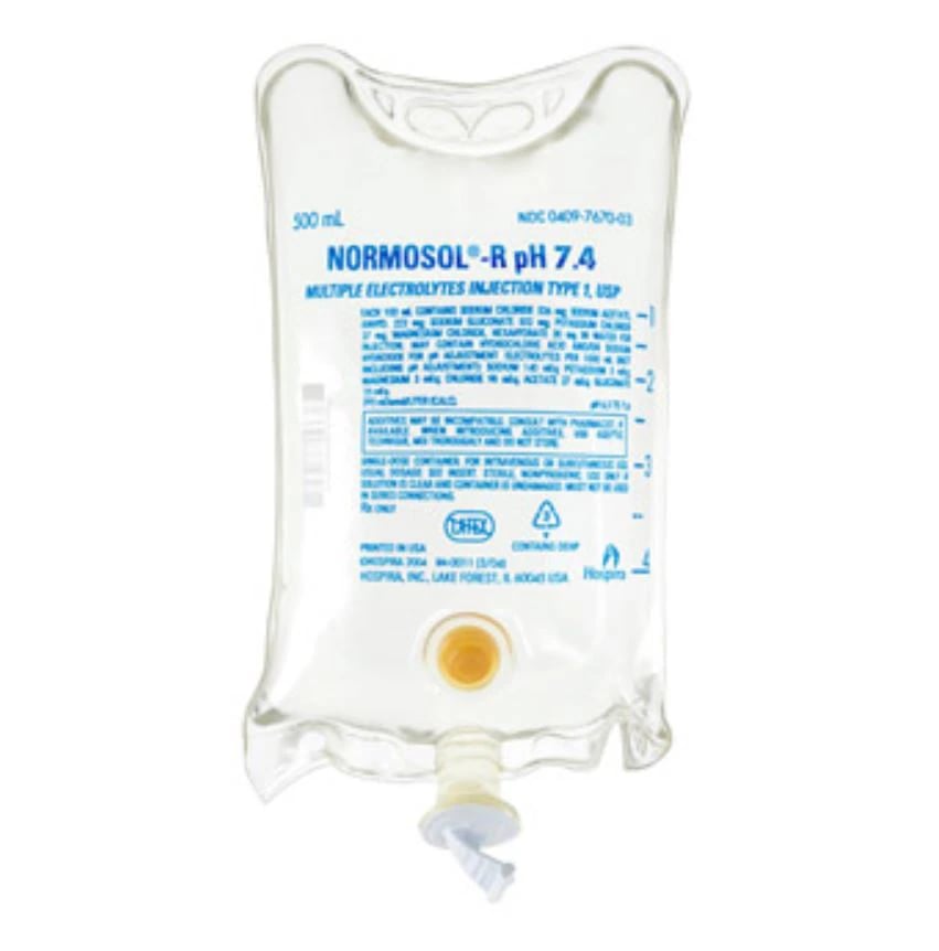 Normosol-R pH 7.4 Irrigation Solution, 500 mL Flexible Bag, Sterile, 24/Case