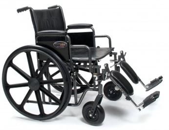 Graham-Field Traveler HD Transport Wheelchair, 20" x 18" Seat, 500 lb Capacity