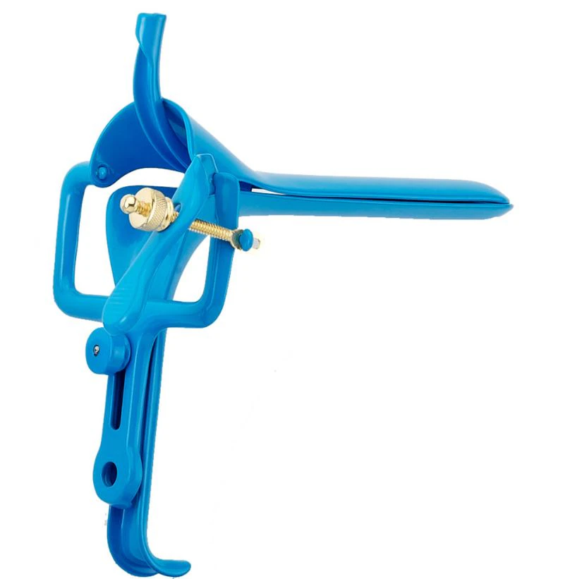 Medgyn Vu-Max Lletz Graves Vaginal Speculum, Steel/Teflon Coated, Blue, Each