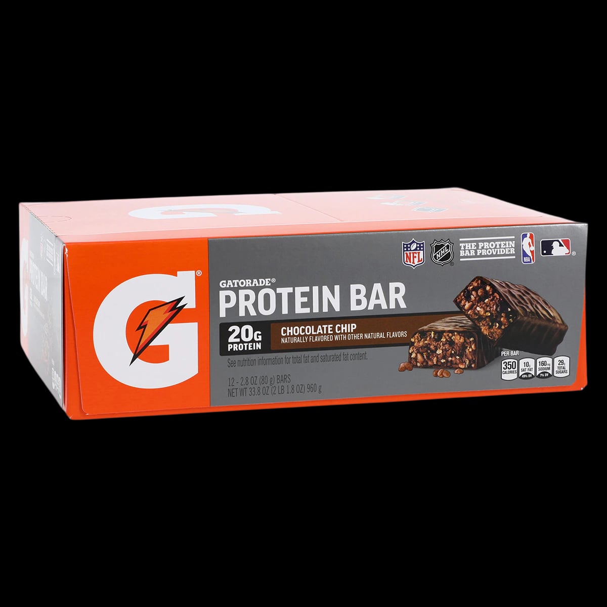 Gatorade Whey Protein Bar, Chocolate Chip, 2.8 oz, 12/Case