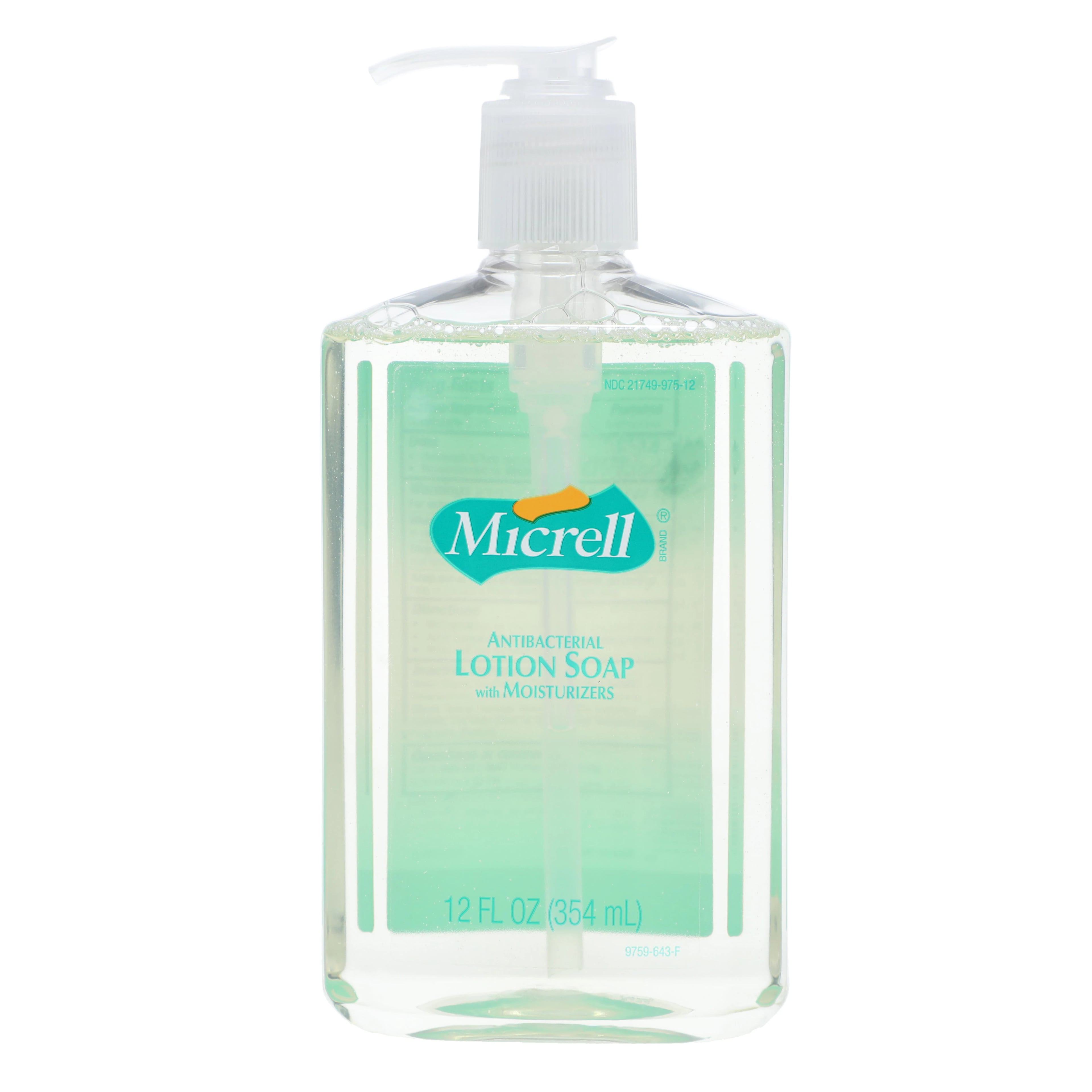 MICRELL Antibacterial Lotion Soap, 12 oz Pump Bottle, 12/Case