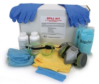 Spill Kit Glutaraldehyde/OPA with Glute Out Neutralizer, Respirator, Shoe Covers, Goggles, Mats, Bucket, Gloves, Gown, Cap
