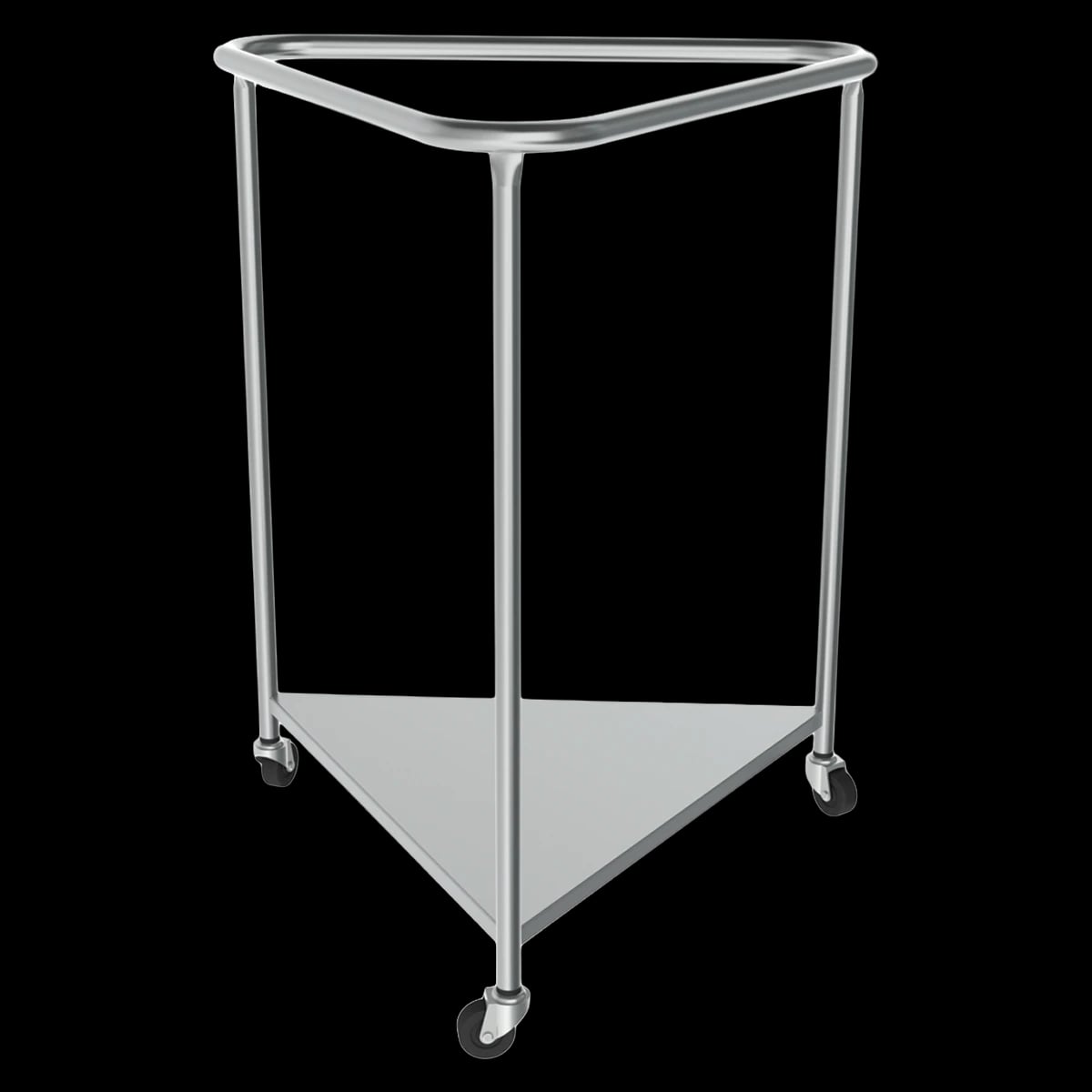 Mac Medical Stainless Steel 3-Angle Linen Hamper with 2" Caster, 35 x 78-5/8"