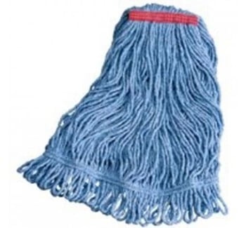 Mop Blend 24" Looped-End Mop Head, Blue, 12/Case