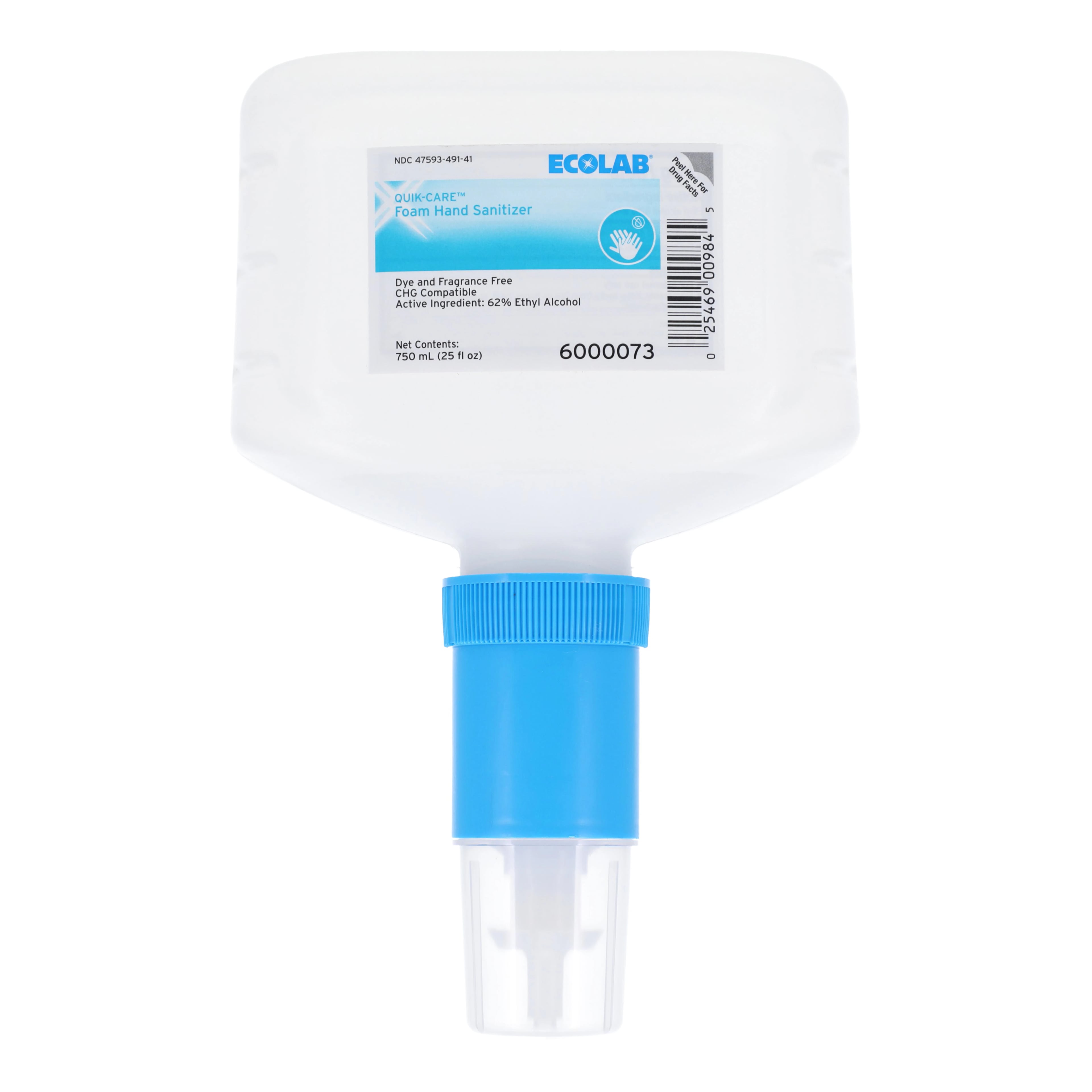Quik-Care Foam Hand Sanitizer, 62.5% Ethyl Alcohol, 750 mL Refill Bottle, 6/Case