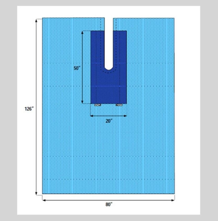 Century Sterile Surgical Drape, Fenestrated, 80" x 126", Welmed Inc