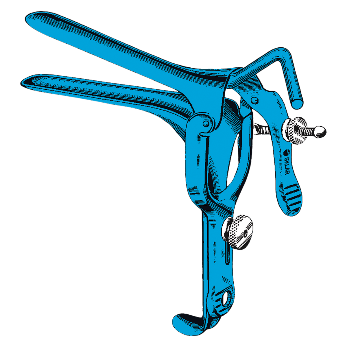 Sklar Instruments Pederson Vaginal Speculum, Stainless Steel, Blue, Small, 3" x 1/2", Each