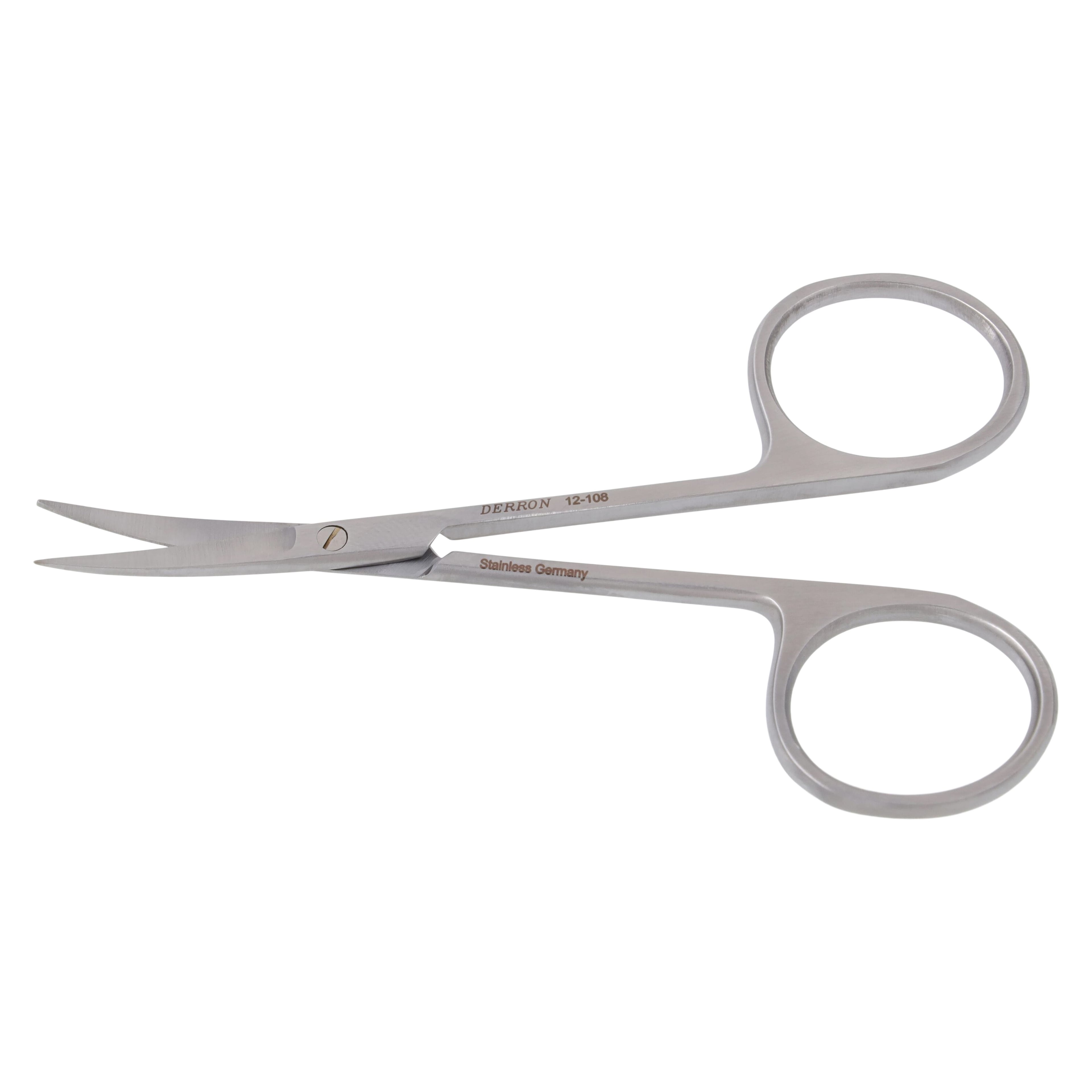 Derron Surgical Instruments Iris Scissors, Curved, 3-1/2" (9 cm), Stainless Steel, Each