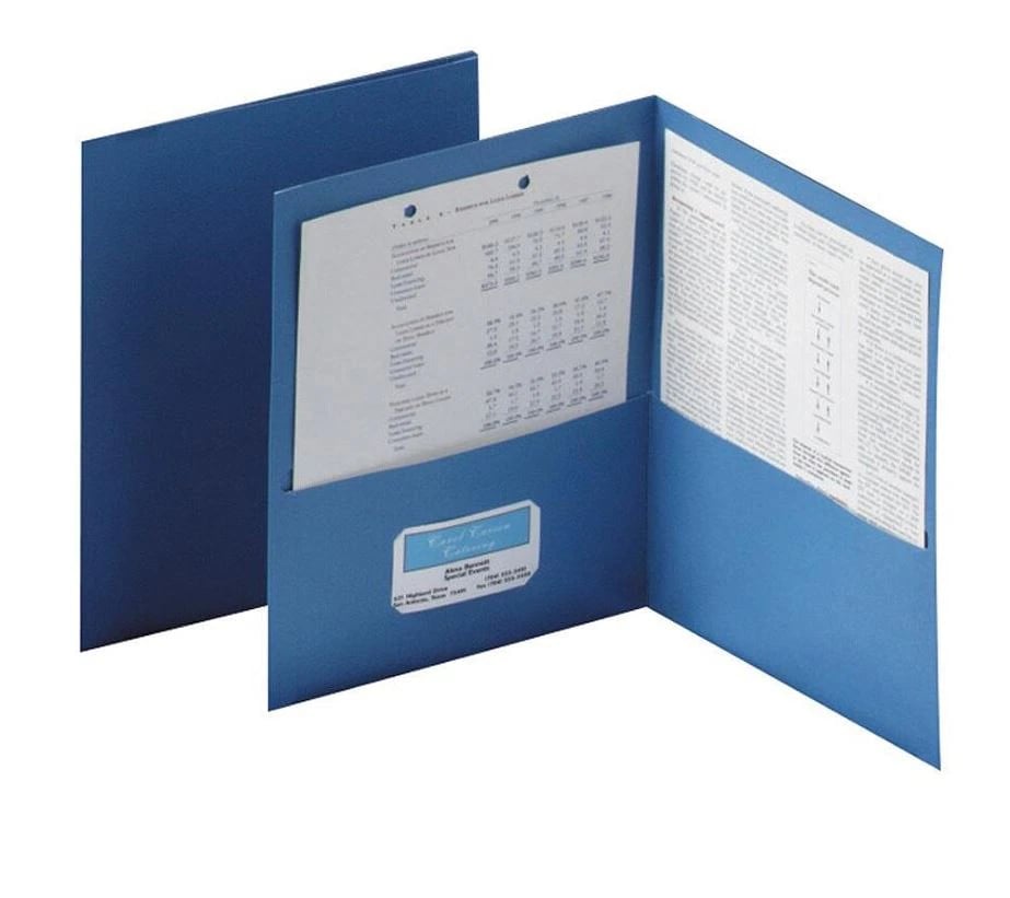 Oxford Twin-Pocket Portfolios, 8 1/2 x 11 in, Blue, 25/Pack