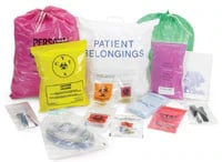 Medegen Specimen Transport Bag, 6x9", Clear/Black/Red, Zip/Flap Closure, 1000/Case