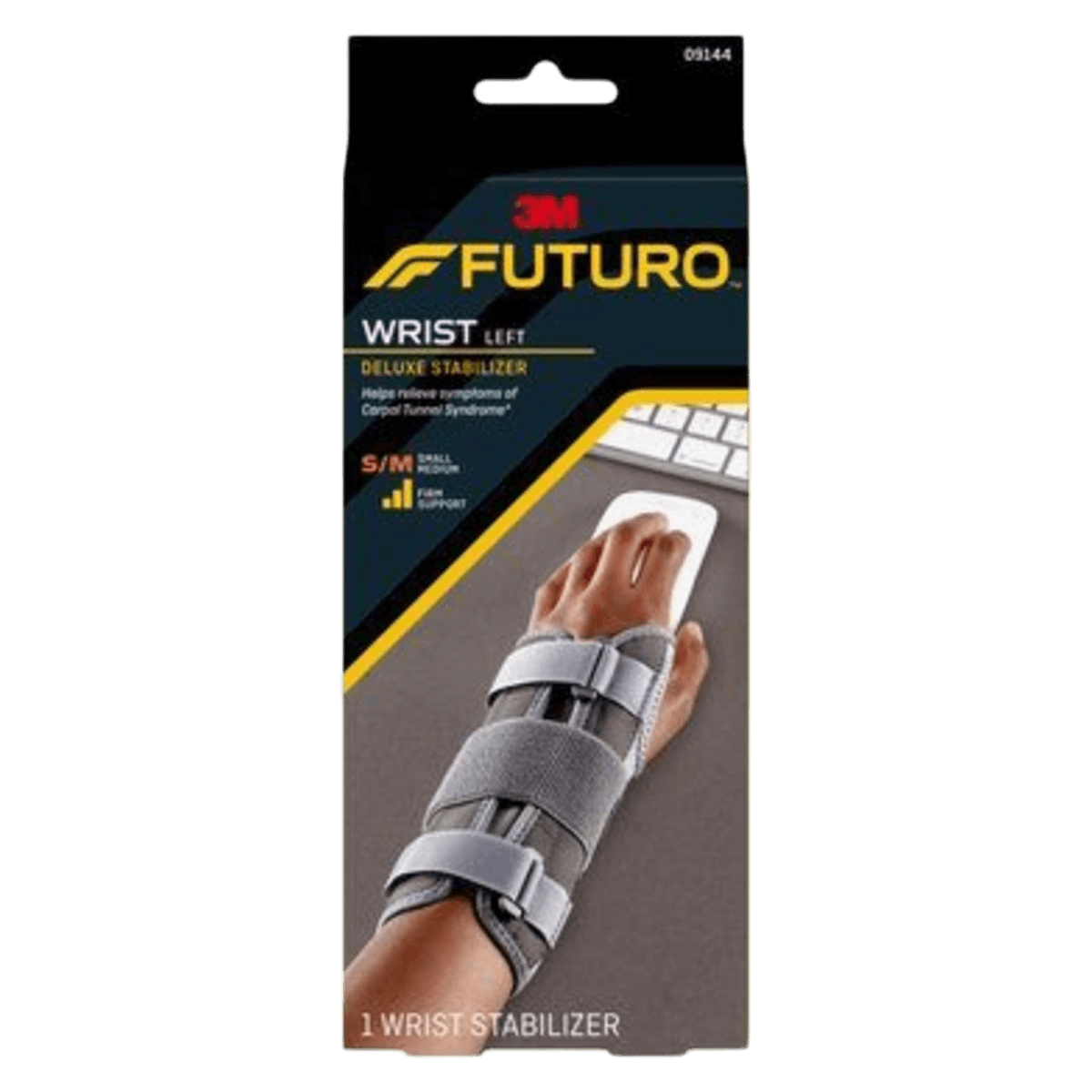 3M Futuro Deluxe Wrist Stabilizer, Left Hand, Small/Medium, 3/Pk, 09144ENT
