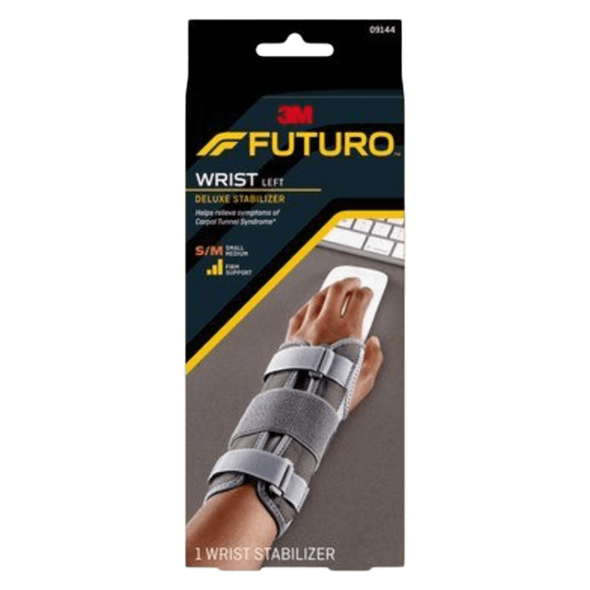 3M Futuro Deluxe Wrist Stabilizer, Left Hand, Large/X-Large, 7.5-9", 3/Pack, 4 Packs/Case, 45538ENT