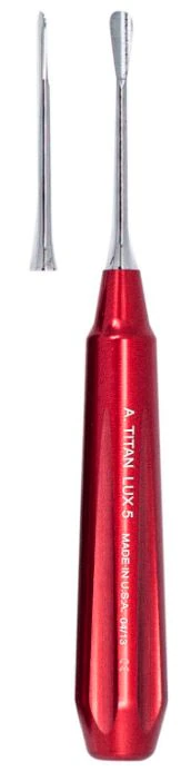 A. Titan Instruments D-Lux Luxating Elevator, Straight, 5mm Tip, Stainless Steel, 1/Pk, LUX5