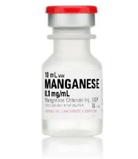 Manganese Concentrate Injection, 0.1 mg/mL, Preservative-Free, Single-Dose Vial, 10 mL, 25/Package