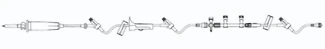 B. Braun IV Administration Set with 3 Injection Sites, 4-Way Stopcock, 15 Drops/mL, 125" SPIN-LOCK Male Connector, 50/Case