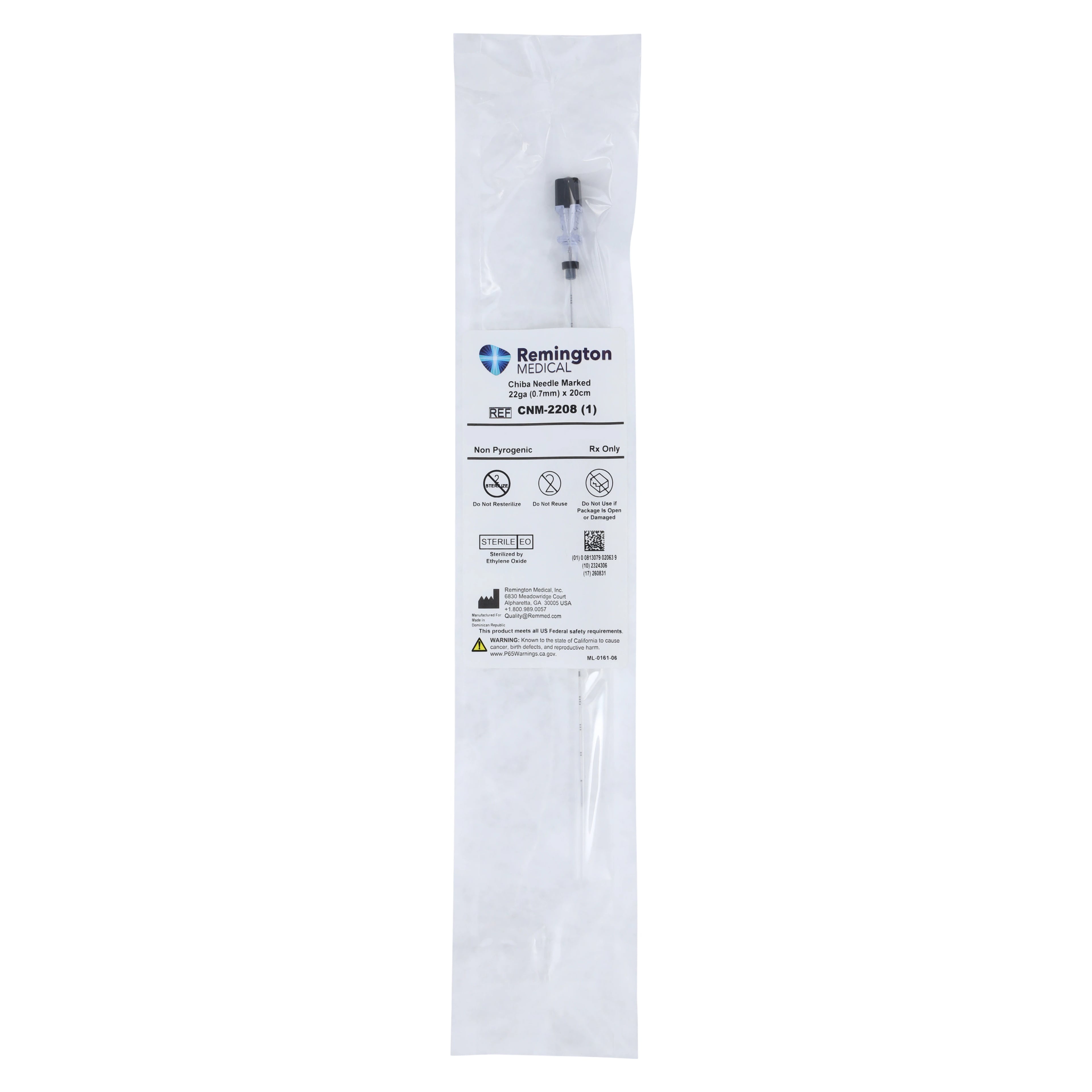 Remington Medical Chiba Biopsy Needle, 22 Gauge x 20 cm