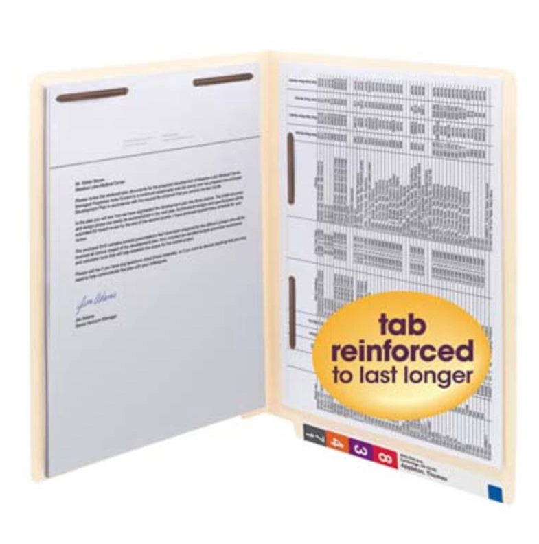 S&W Manufacturing End Tab File Folders, 11 Pt Manila, Positions 3 & 5, 50/Box
