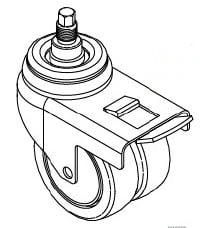 Midmark 630 Table Caster Set, 3" Wheels, Set of 4