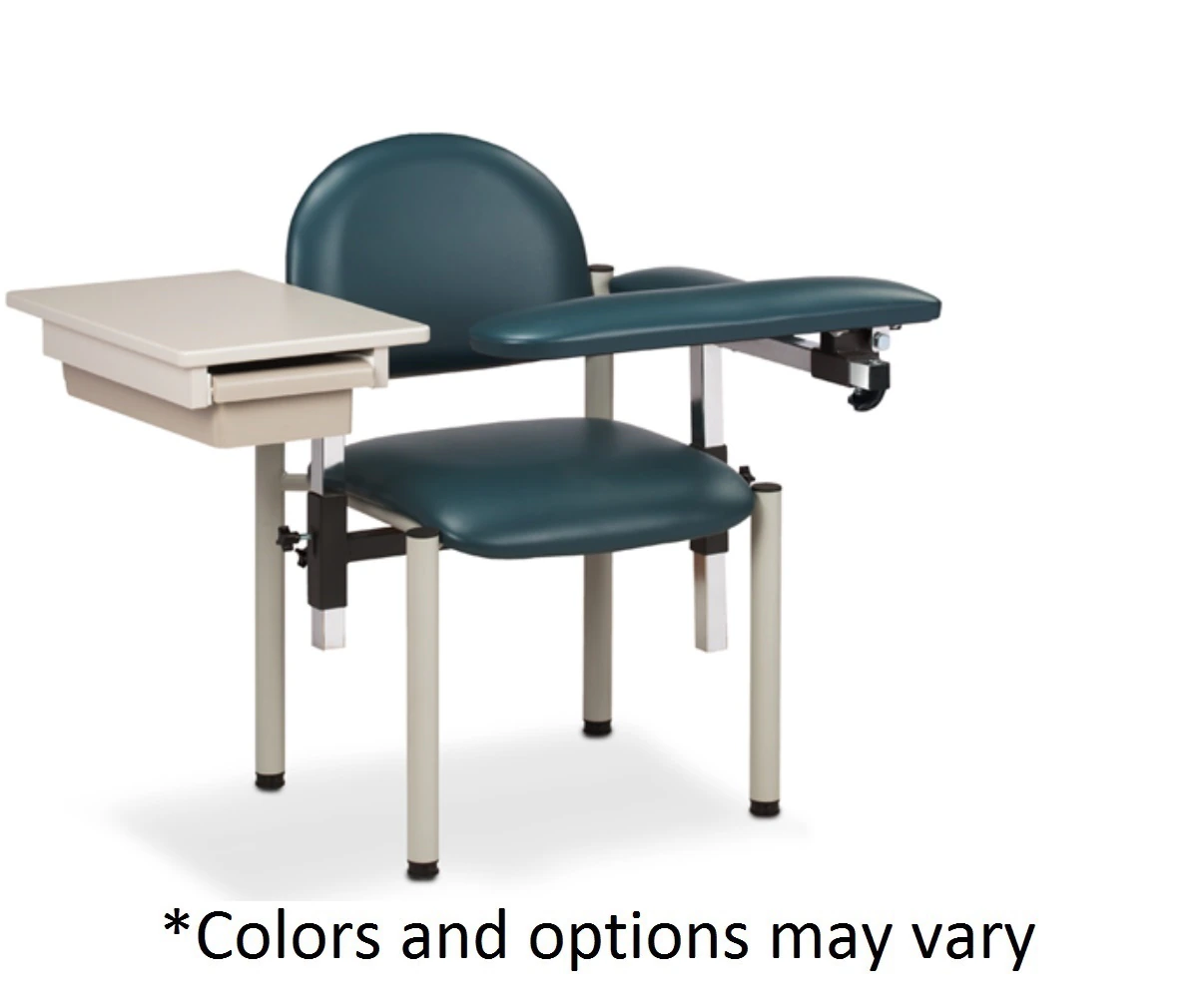 Clinton Industries SC Series Blood Drawing Chair with Drawer, Powder-Coated Steel Frame, 300 lb Capacity