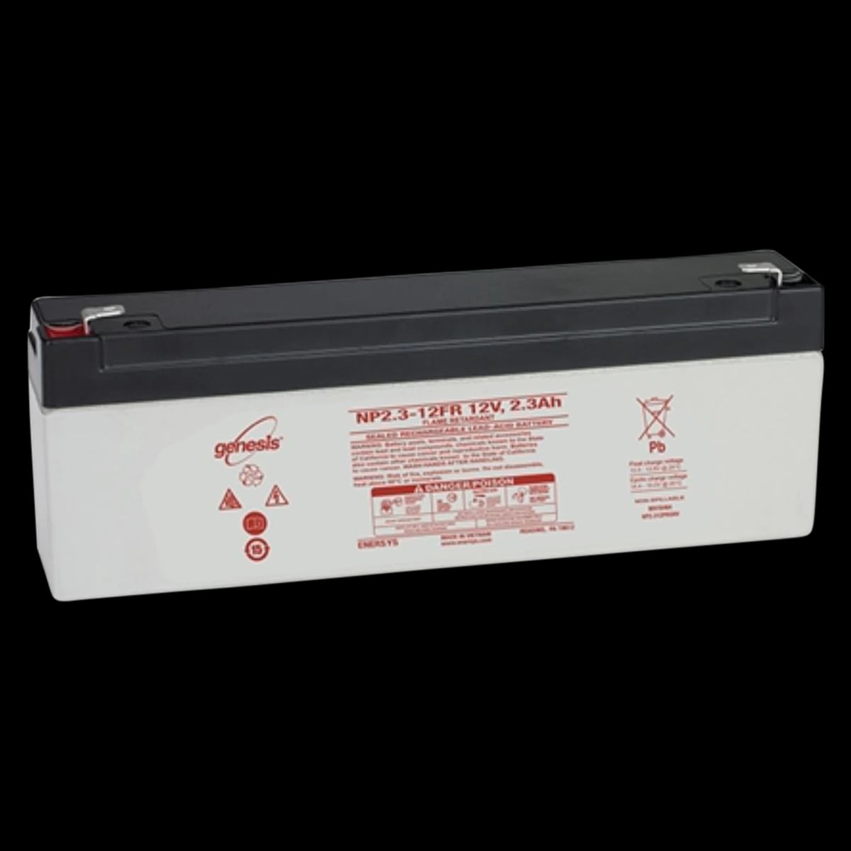 Power-Sonic Rechargeable Sealed Lead Acid Battery, 12V, Each