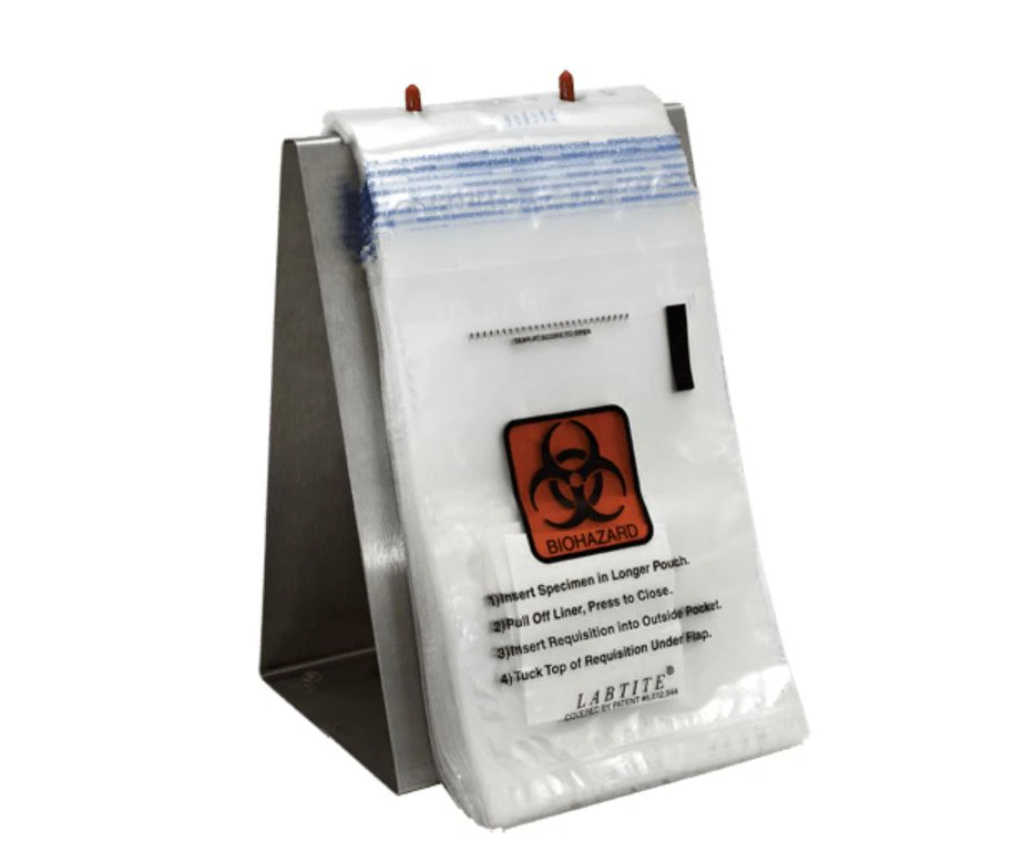 Labtite Specimen Transport Bag, 6" x 10", Clear, Adhesive Closure, 500/Case