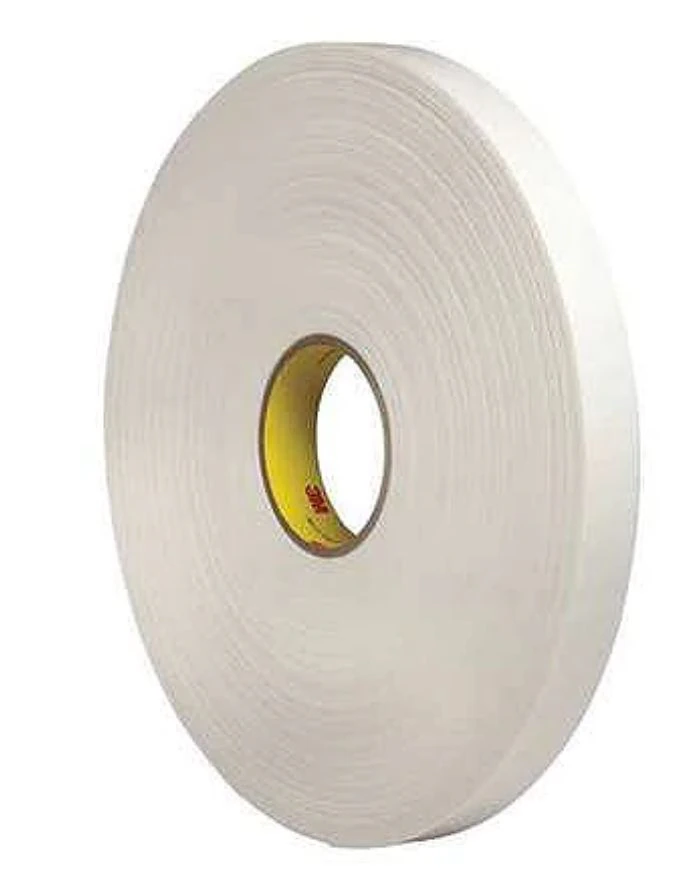 3M 4462 Double Sided Foam Tape, 1 in x 5 Yd, White, Each