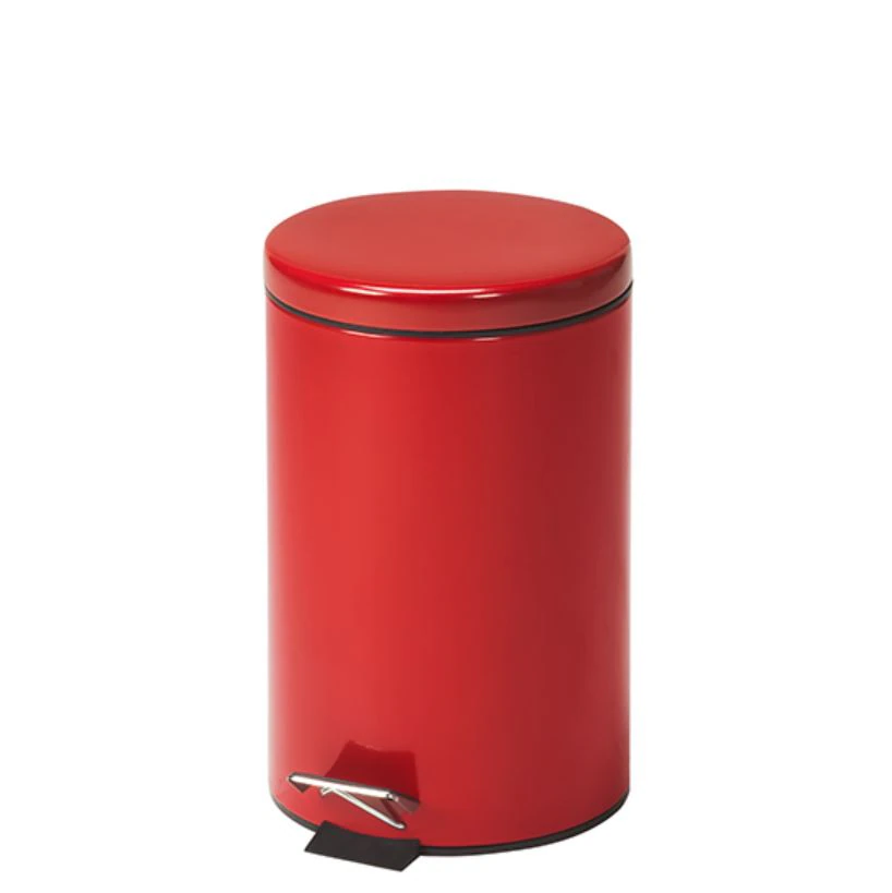 Clinton Industries Step-On Waste Can, 13 Qt, Self-Closing Hinge Lid with 2 Biohazard Labels