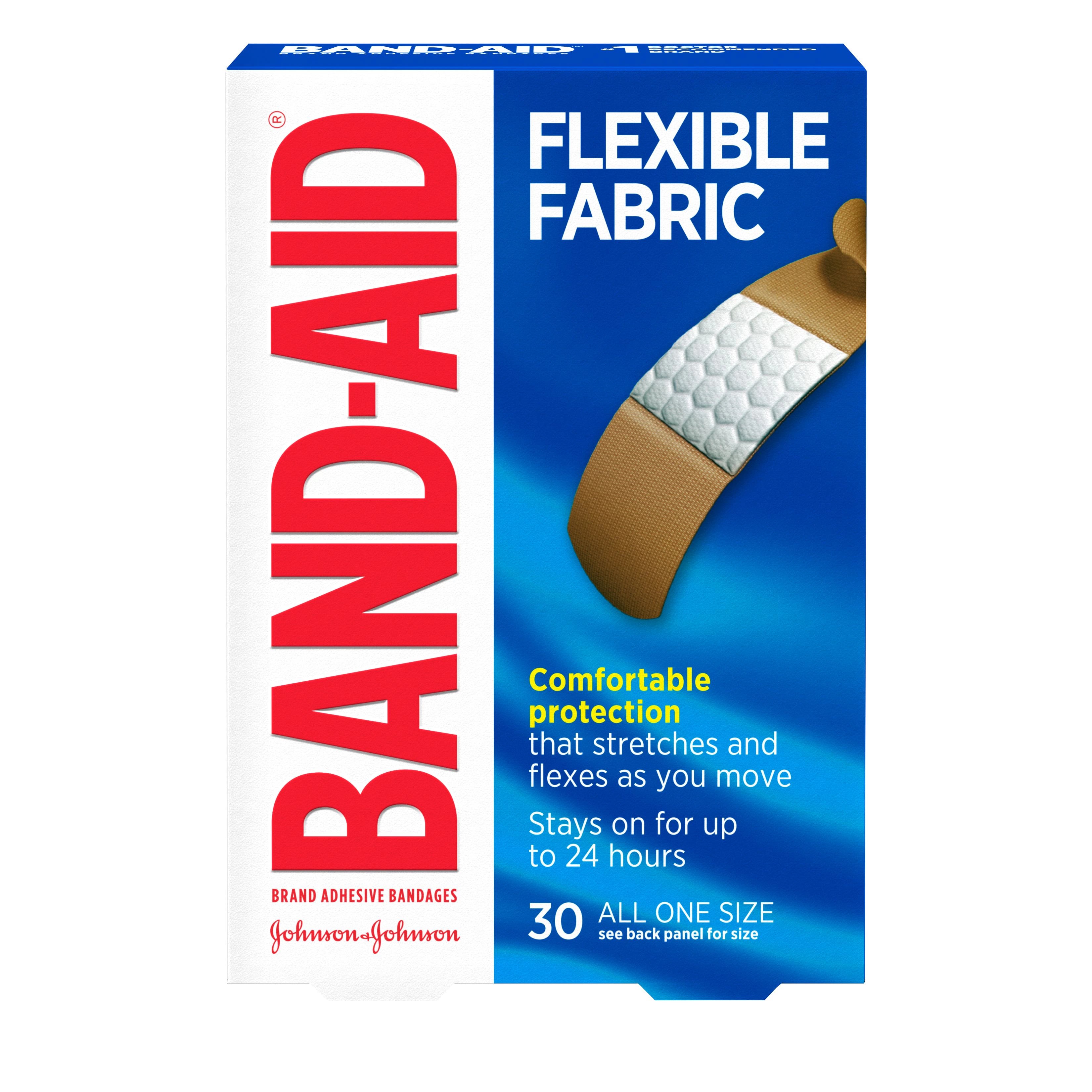 Band-Aid Flexible Fabric Adhesive Bandage, 3/4" x 3", Tan, Sterile, 720/Case