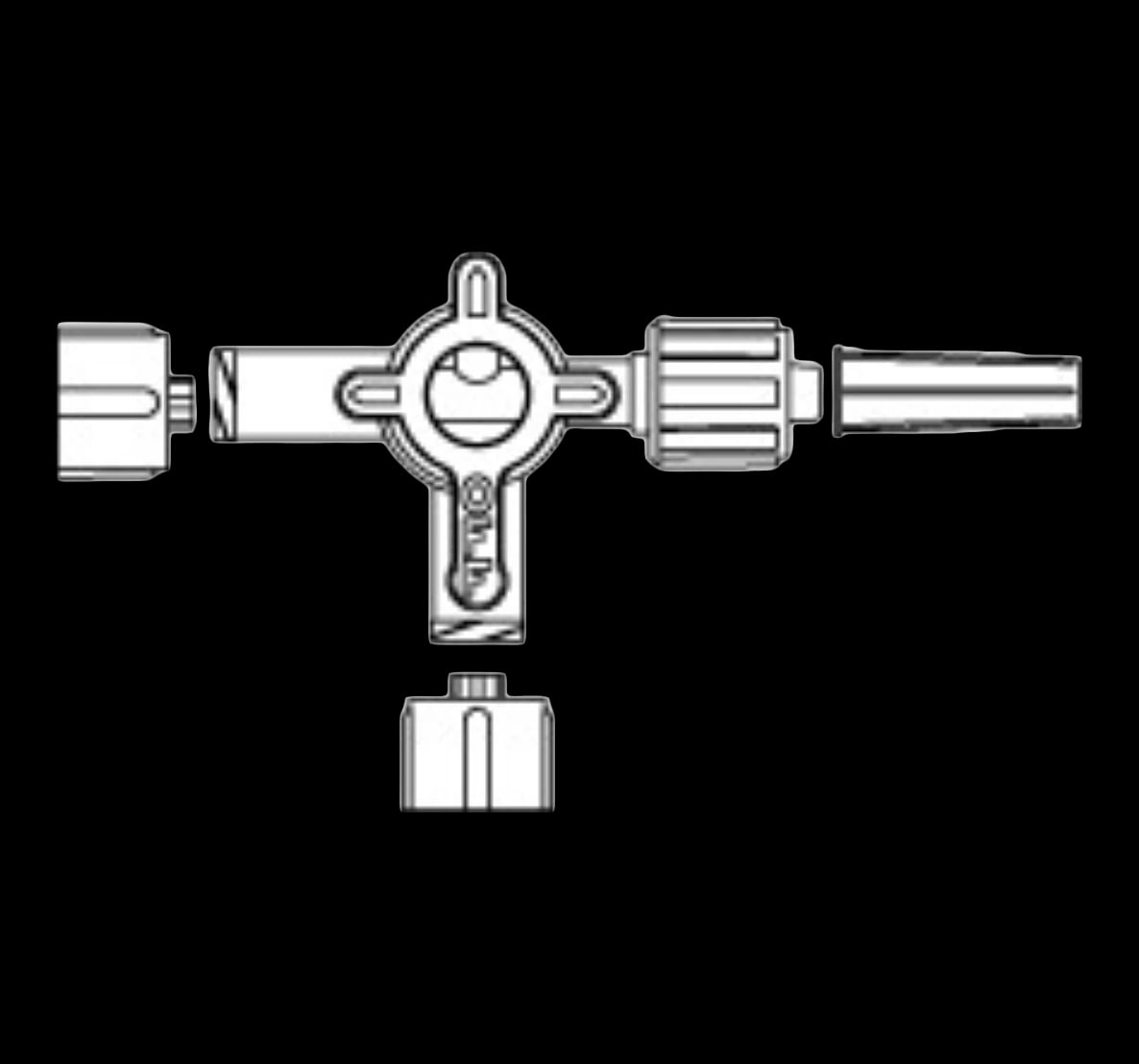 ICU Medical Ultra 3-Way Stopcock, Swivel Male Luer Lock, Small Bore, Sterile, Non-DEHP/Non-PVC, 50/Case