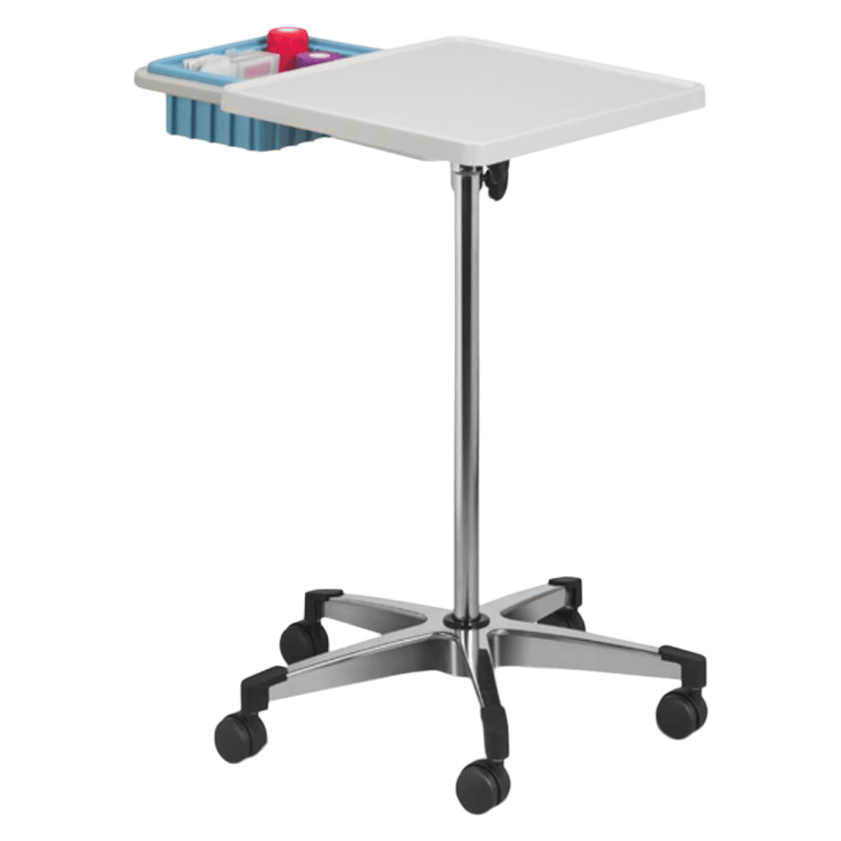 Clinton Industries Phlebotomy Workstation, Mobile, 18" x 27.25" x 27.25-42.25", 2" Swivel Casters