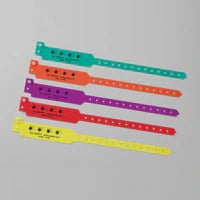 Posey Fall Precaution Identification Bracelet, Polyester, Snap Closure, Yellow, 11 in, 50/Box