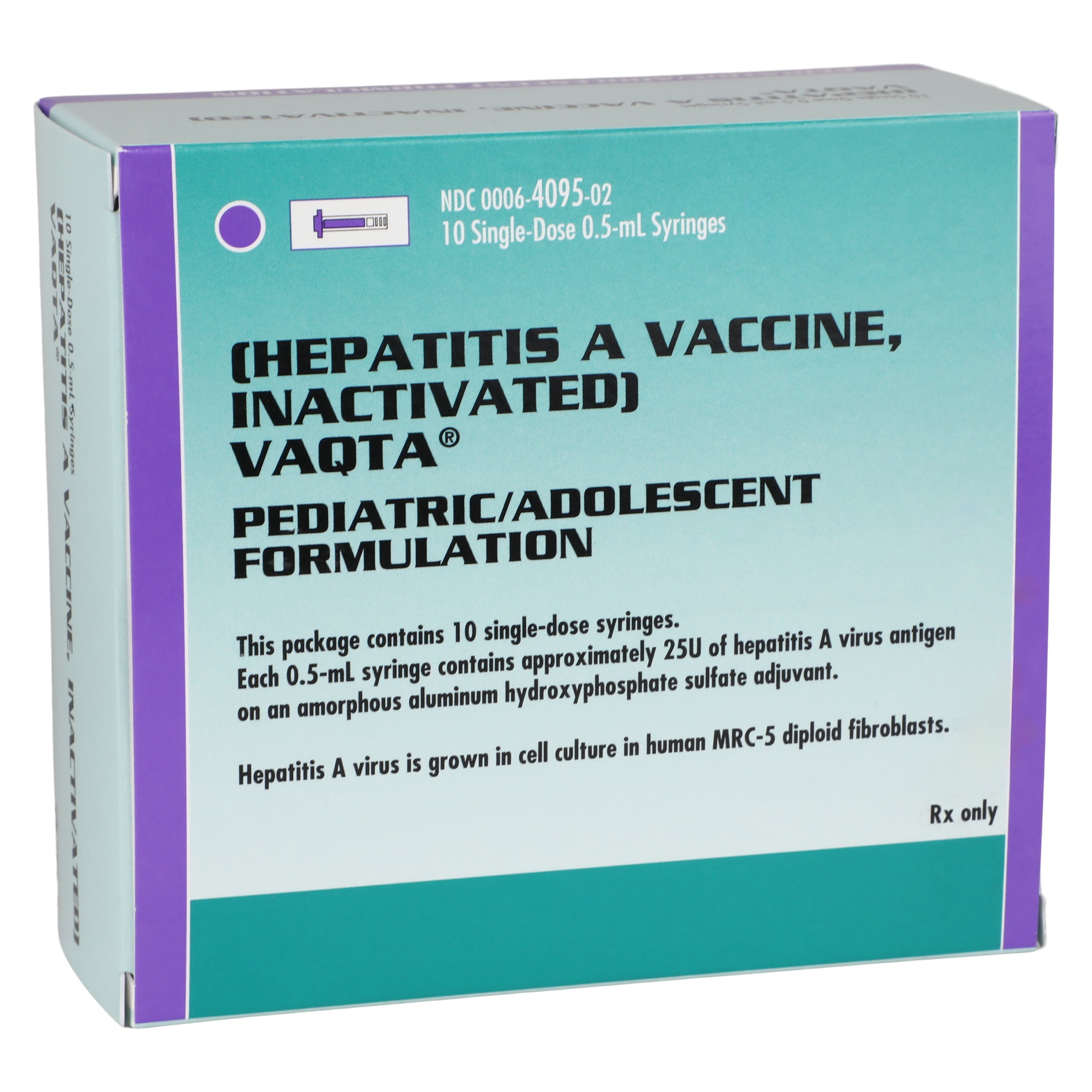 Vaqta Hepatitis A Pediatric Injectable 0.5mL PFS 10/Box, 01KT0J088B0XWH0G53Q3MZYS24