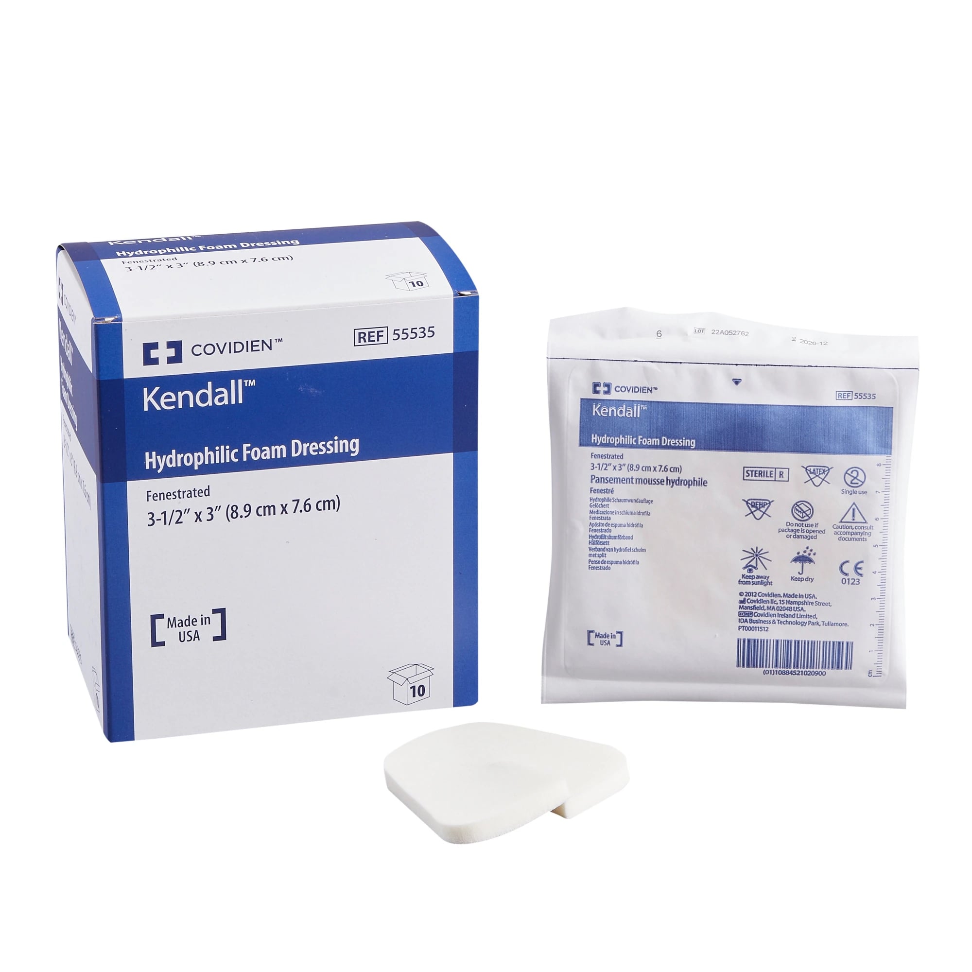 Kendall Foam Hydrophilic Dressing, 3-1/2" x 3", Absorbent