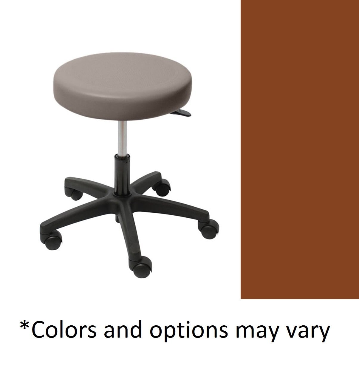 UMF Medical Ultra-Comfort Exam Stool, 5-Leg, No Back, Air Spring, Adobe
