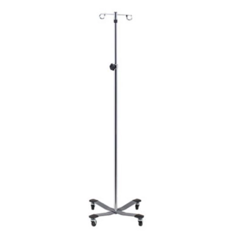 Clinton Industries IV Pole, 2 Hooks, Heavy Base, Adjustable Height